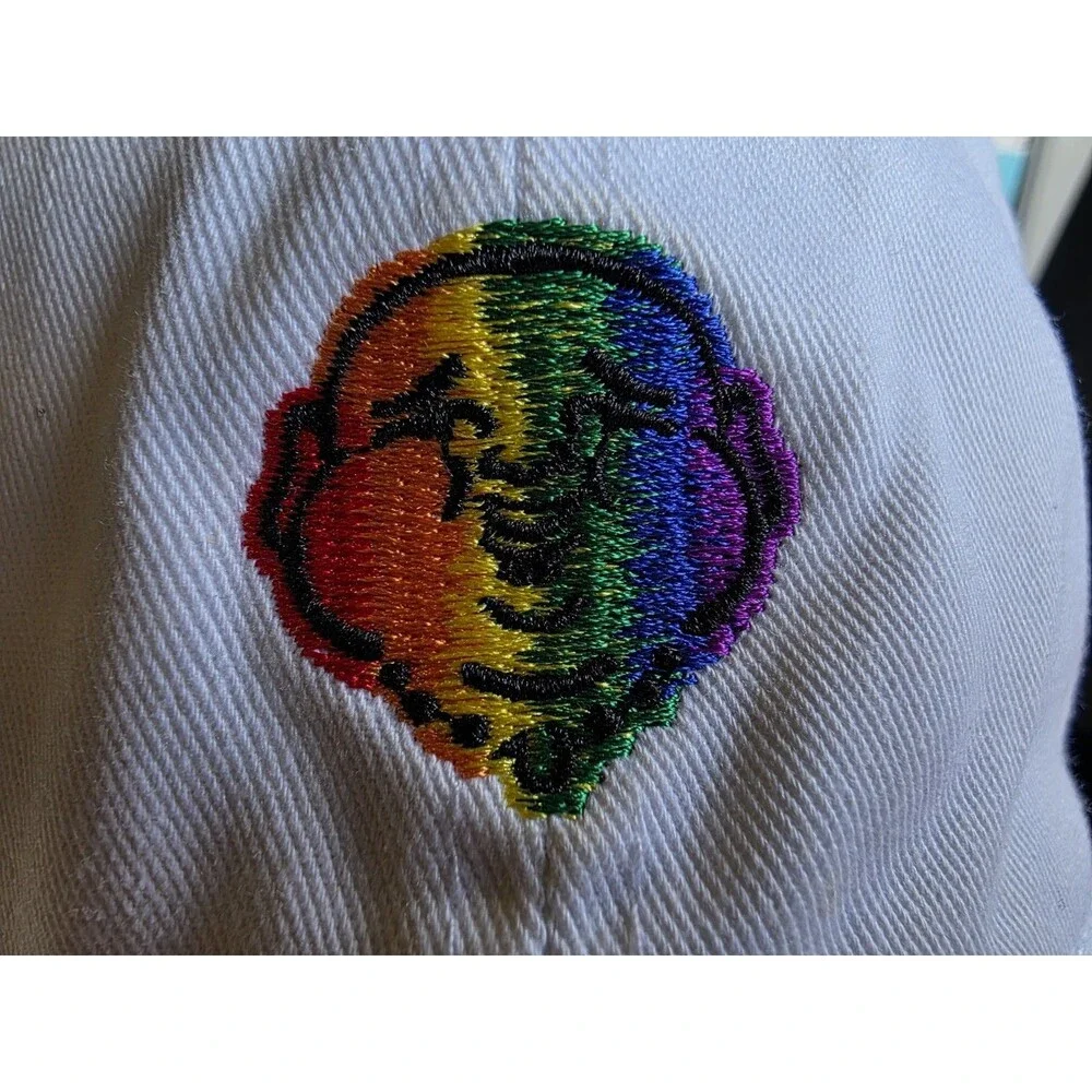 True Religion Optic White Rainbow Buddha Logo Hat Cap Strapback Adjustable